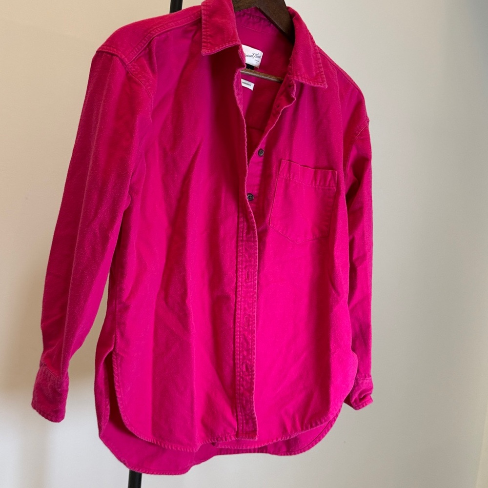 Universal Thread Fuchsia Oversized Button Down Sh… - image 4